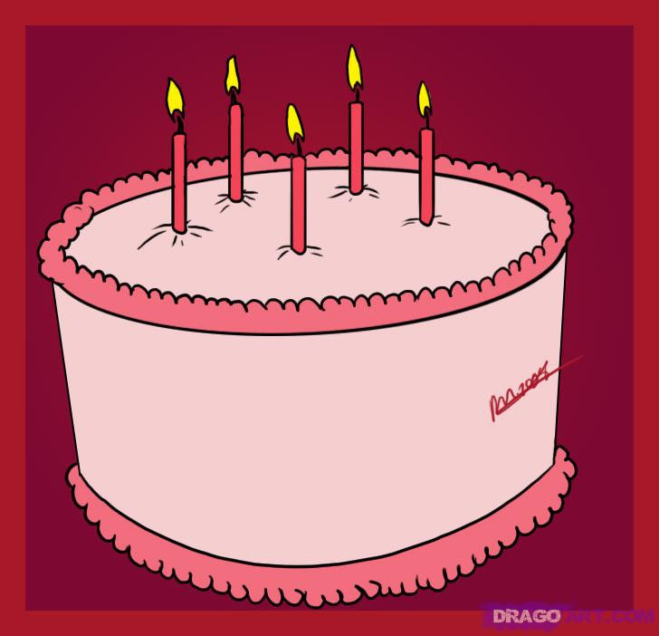 How To Draw A Birthday Cake
 How to Draw a Birthday Cake Step by Step Food Pop