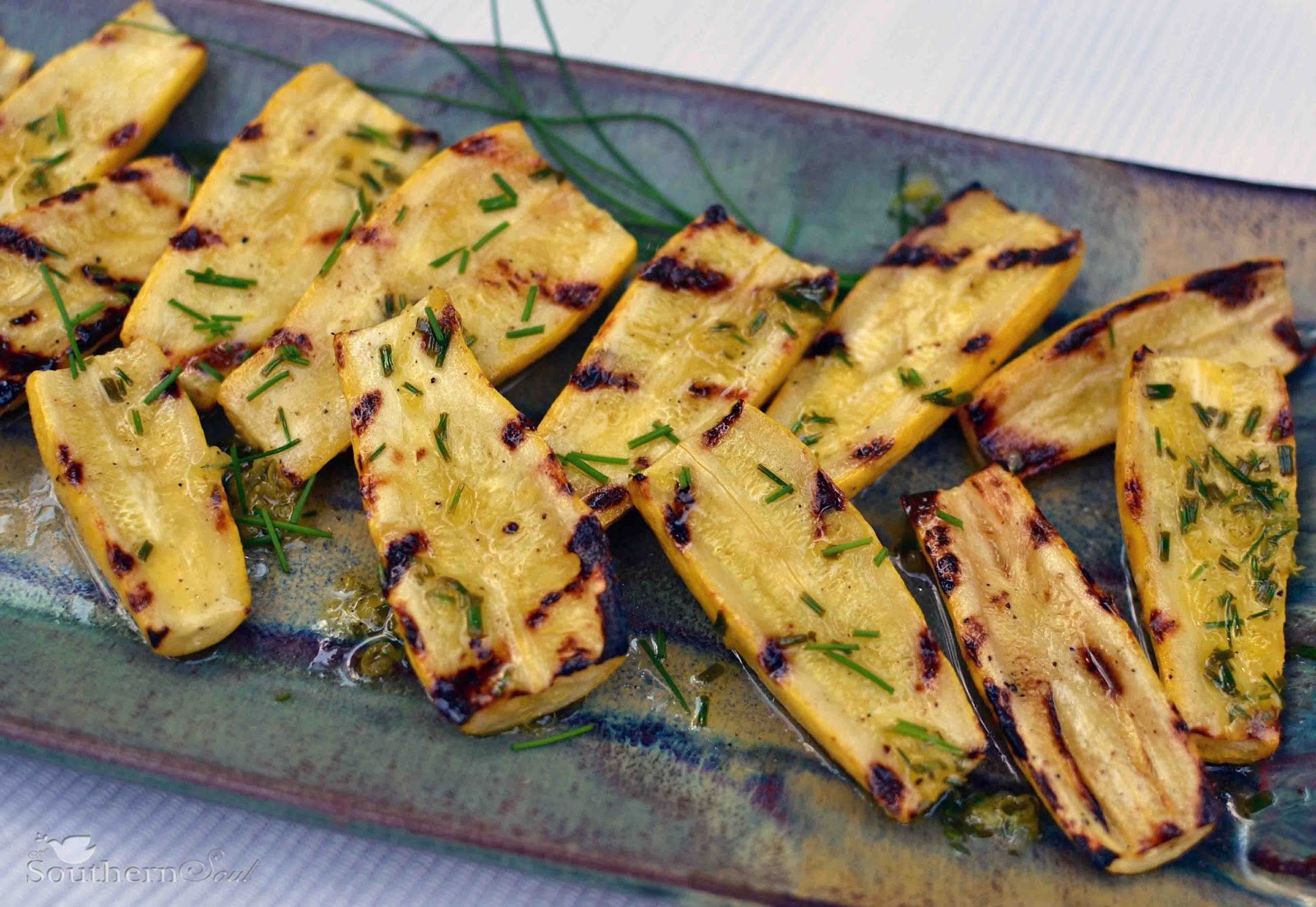 How To Grill Squash
 Grilled Yellow Squash with Lemon & Chive Vinaigrette A