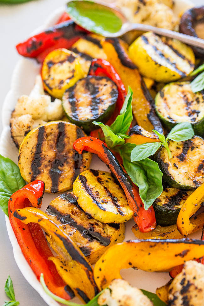 How To Grill Squash
 Grilled Ve ables with Basil Vinaigrette Averie Cooks