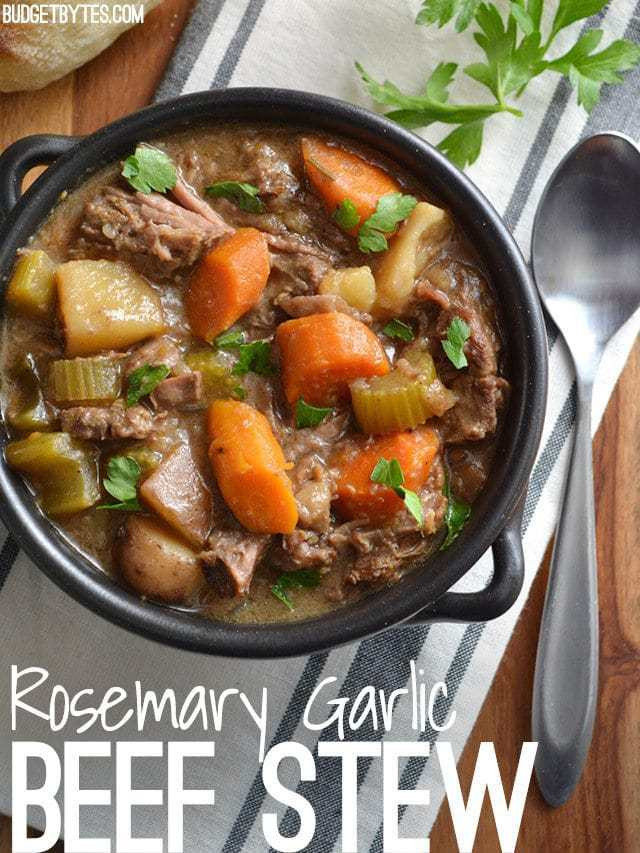 How To Make Beef Stew
 Slow Cooker Rosemary Garlic Beef Stew Bud Bytes