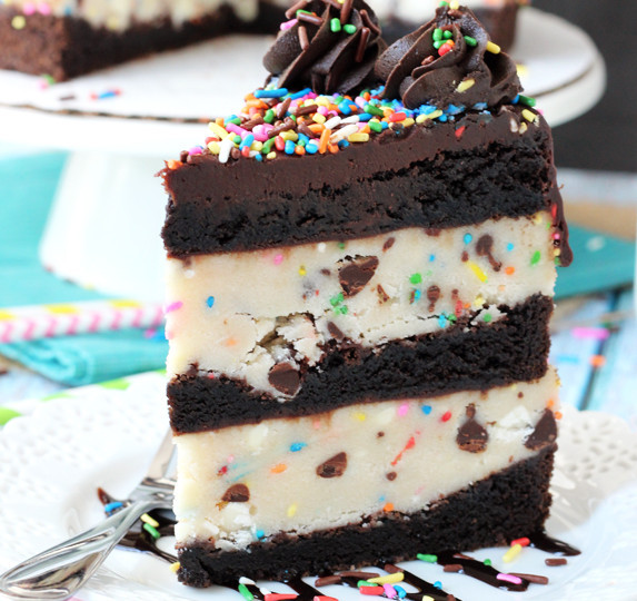 How To Make Brownies Out Of Cake Mix
 Funfetti Cake Batter Cookie Dough Brownie Layer Cake