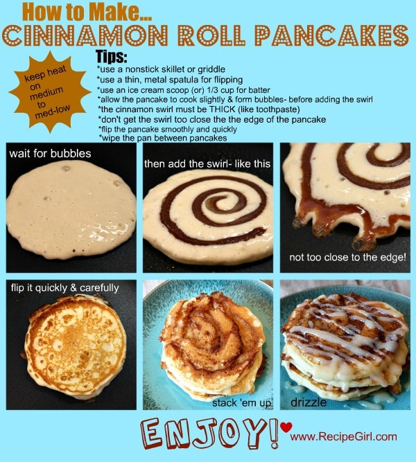 How To Make Pancakes With Mix
 Cinnamon Roll Pancakes Recipe Girl