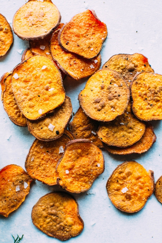 How To Make Potato Chips In The Oven
 oven baked sweet potato chips with dairy free ranch dip