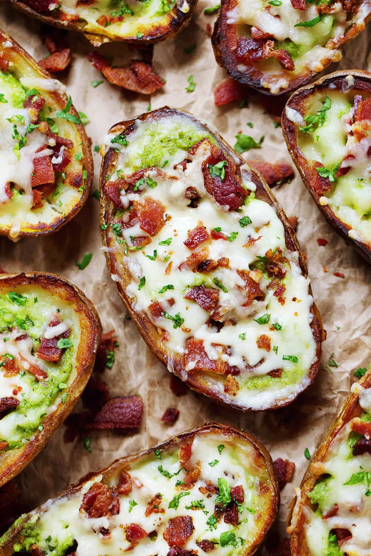 How To Make Potato Skins
 Cheesy Bacon & Kale Potato Skins Recipe Pinch of Yum