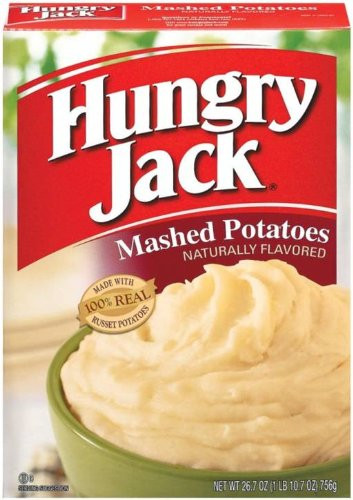 Hungry Jack Mashed Potatoes
 Those are some smooth mashed potatoes in the sky over