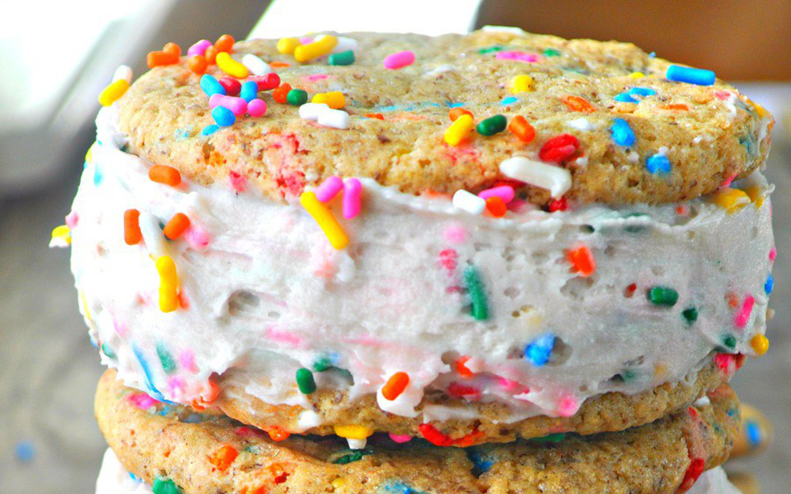 Ice Cream Birthday Cake
 Birthday Cake Ice Cream Sandwiches [Vegan]