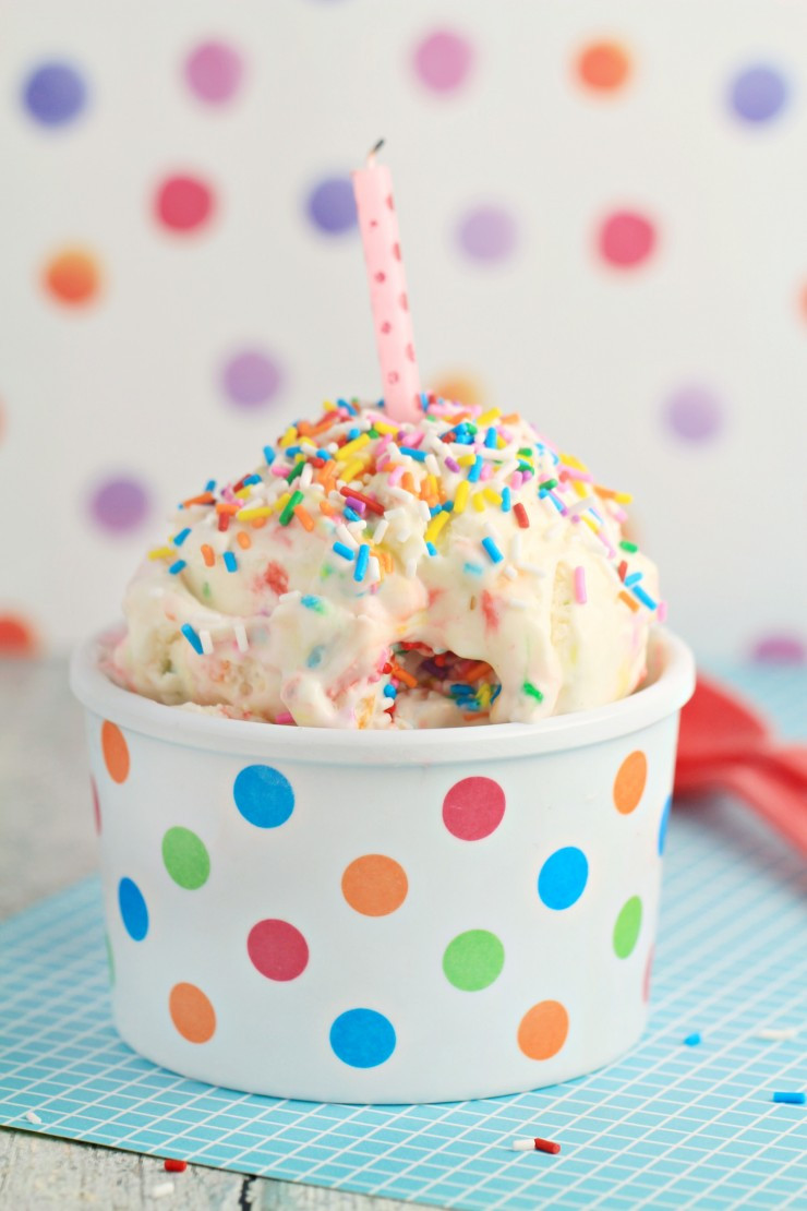 Ice Cream Birthday Cake
 No Churn Birthday Cake Ice Cream Frugal Mom Eh