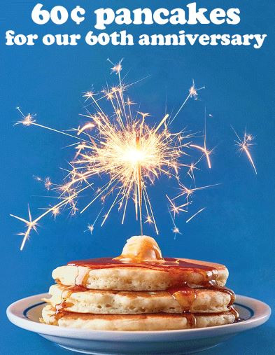 Ihop 60 Cent Pancakes
 IHOP 60 cent Short Stack Pancakes on TUESDAY July 17