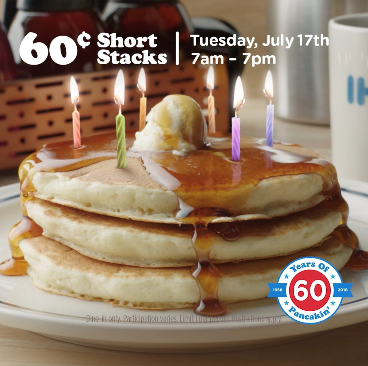 Ihop 60 Cent Pancakes
 IHOP offers buttermilk pancakes for 60 cents today