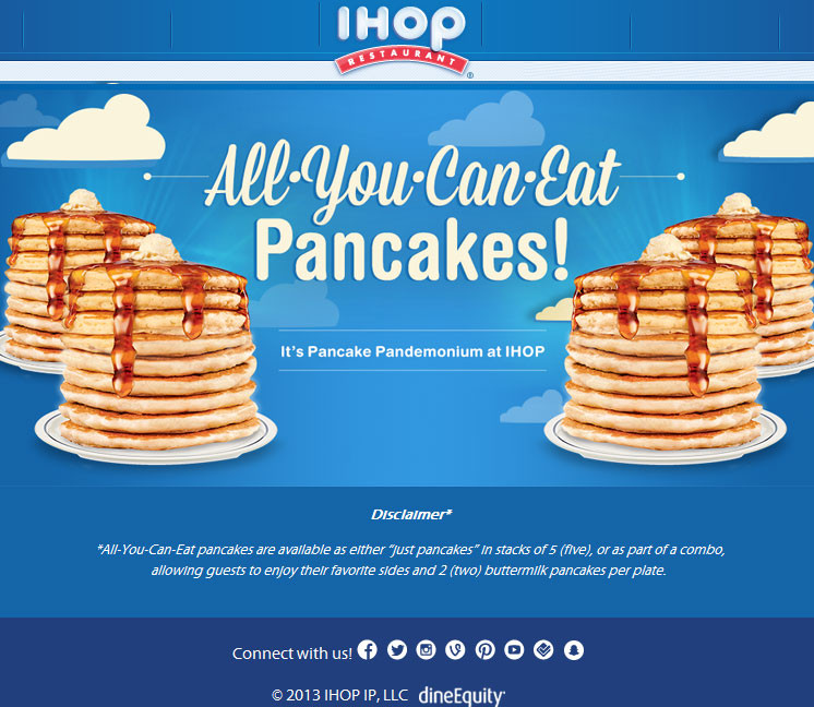 Ihop All You Can Eat Pancakes 2018
 IHOP Coupons All you can eat pancakes is back at IHOP