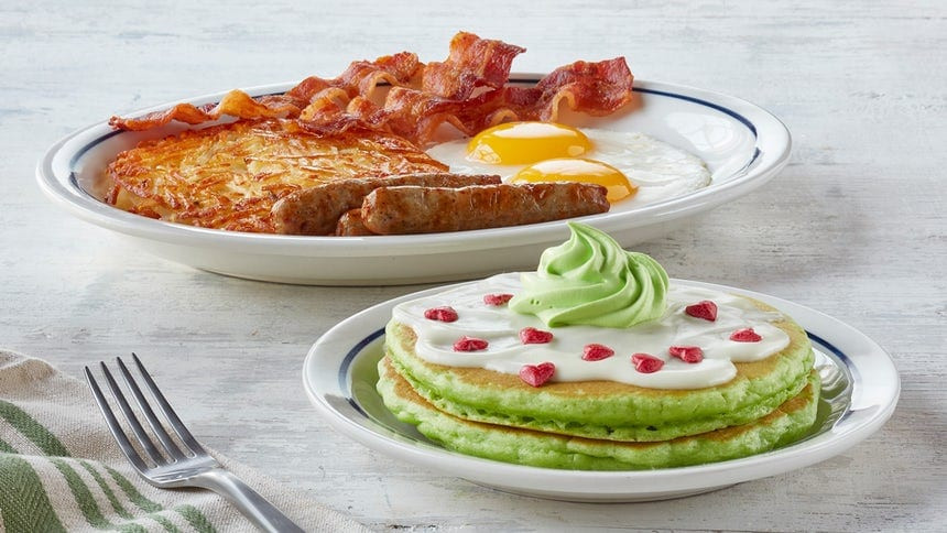 Ihop Grinch Pancakes
 IHOP Has A Grinch Themed Menu Simplemost