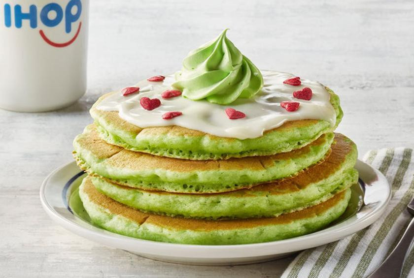 Ihop Grinch Pancakes
 Go Green With IHOP’s Colorful Holiday Themed Grinch Menu