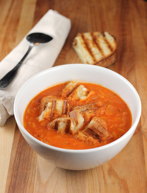 Ina Garten Tomato Soup
 Ina Garten’s Easy Tomato Soup & Grilled Cheese Croutons