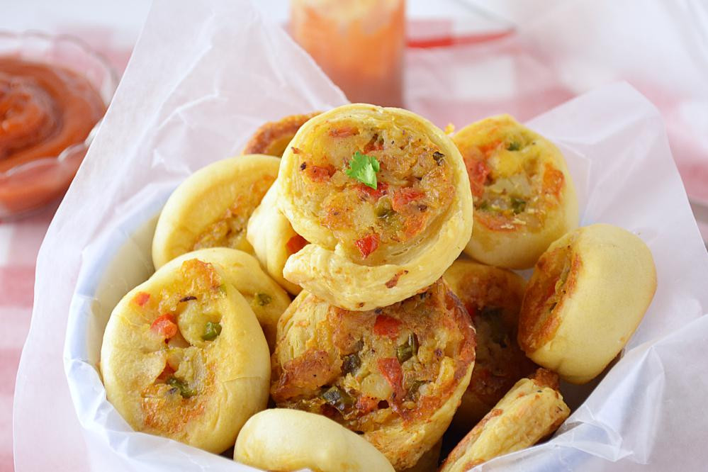 Indian Appetizers For Potluck
 Veggie Pinwheels Party Appetizer Party potluck recipes