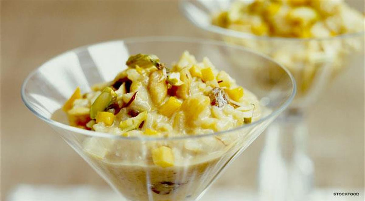 Indian Mango Dessert
 Mango Kheer Recipe Indian Rice Pudding with Mango