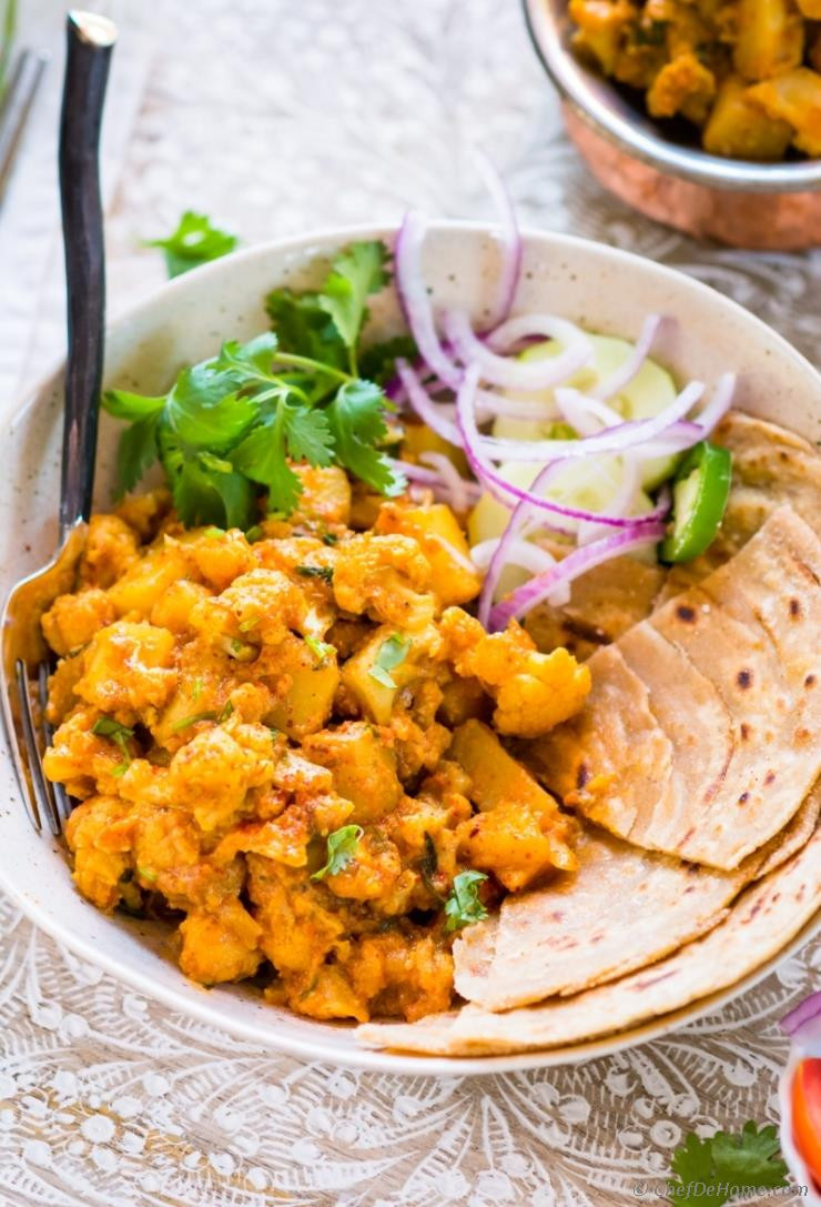 Indian Potato Recipes
 Aloo Gobi Cauliflower Potato Curry Recipe