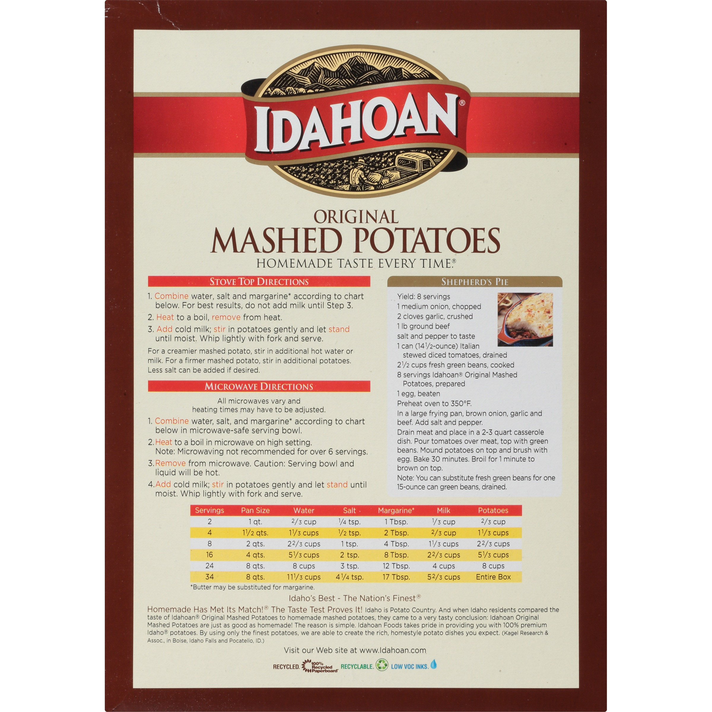 Instant Mashed Potatoes Directions
 instant mashed potatoes directions