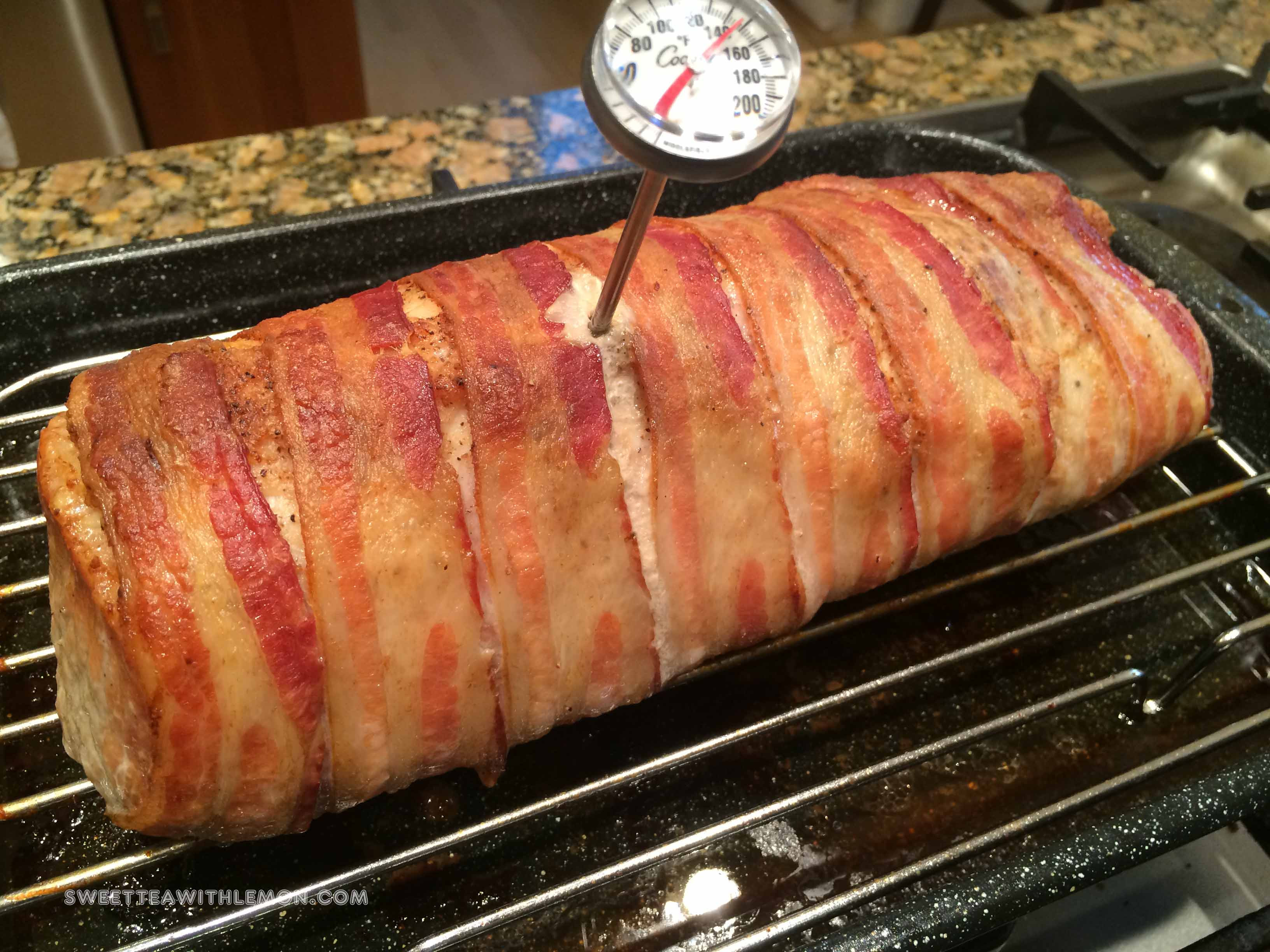 Internal Temperature Of Pork Loin
 Bacon Wrapped Pork Loin – Sweet Tea with Lemon