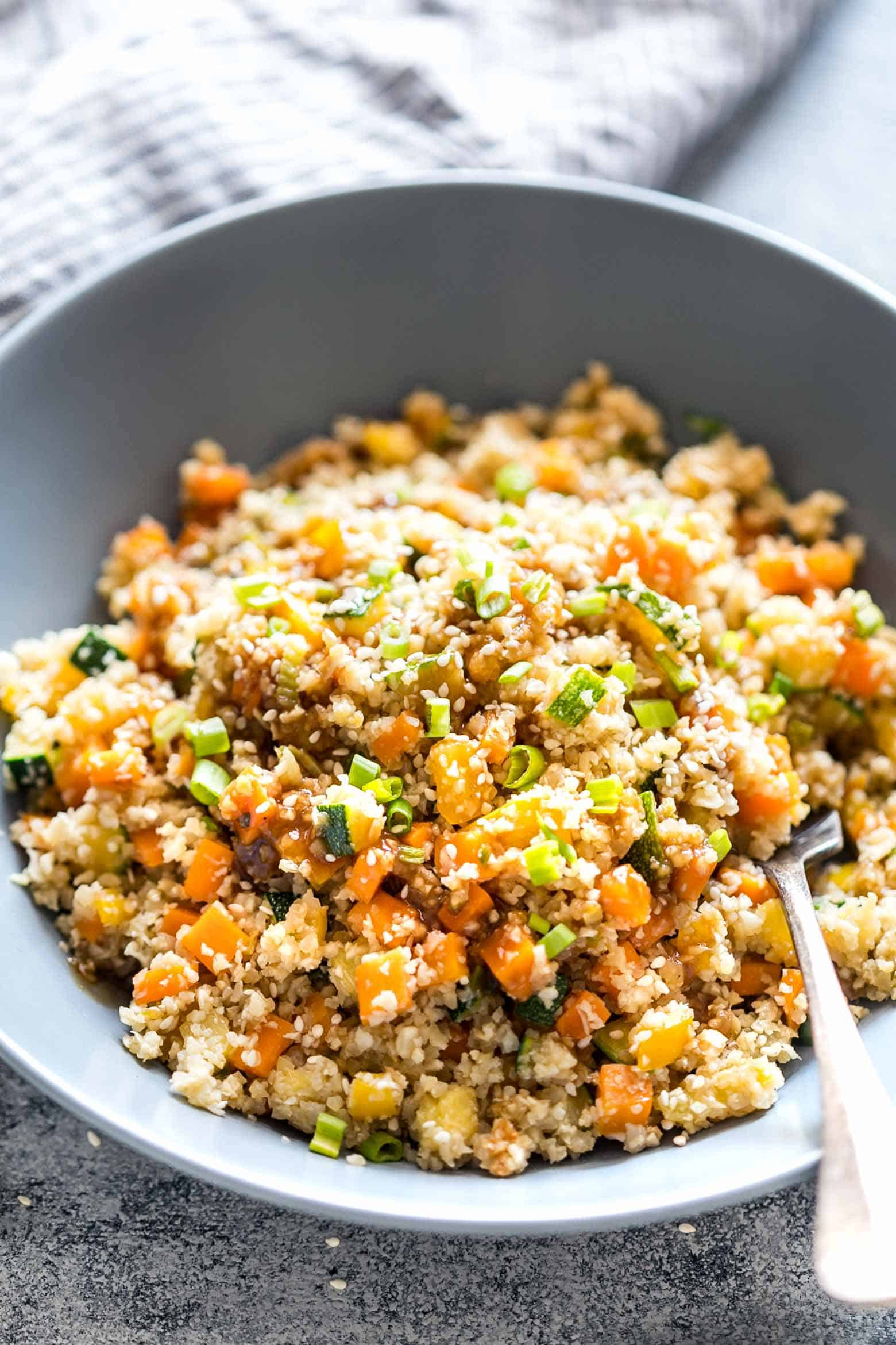 Is Cauliflower Low Carb Low Carb Asian Cauliflower Rice Recipe Vegan GF ready