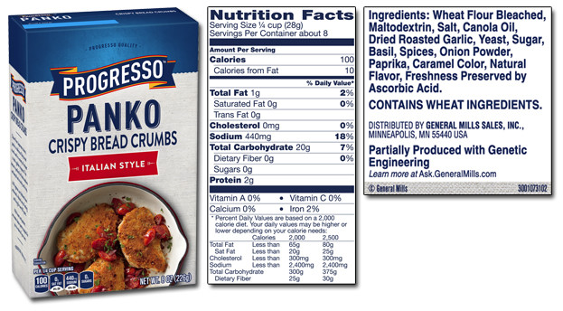 Italian Bread Calories
 Progresso Product List