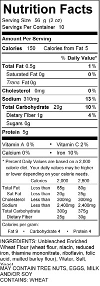 Italian Bread Calories
 Italian Table Bread – – Tribeca Oven