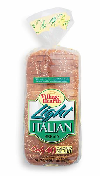 Italian Bread Calories
 Village Hearth Light Italian Bread