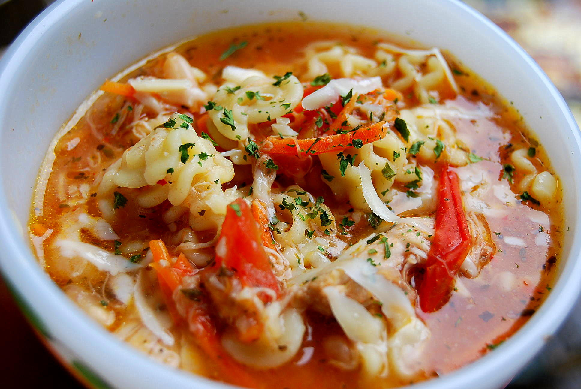 Italian Chicken Soup
 Mama Steph’s Spicy chicken radiatore soup – In Mama Steph