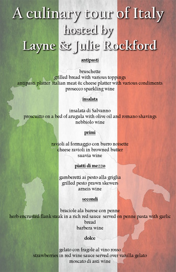 Italian Dinner Menu
 Designer Marketplace Profile lineLabels