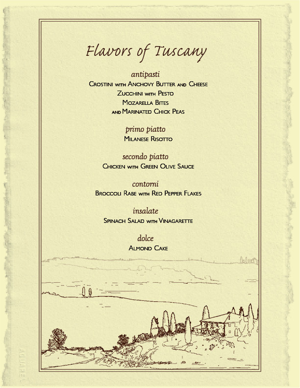 Italian Dinner Menu
 Jordan s Family of Foo s Cooking Italian A Dinner