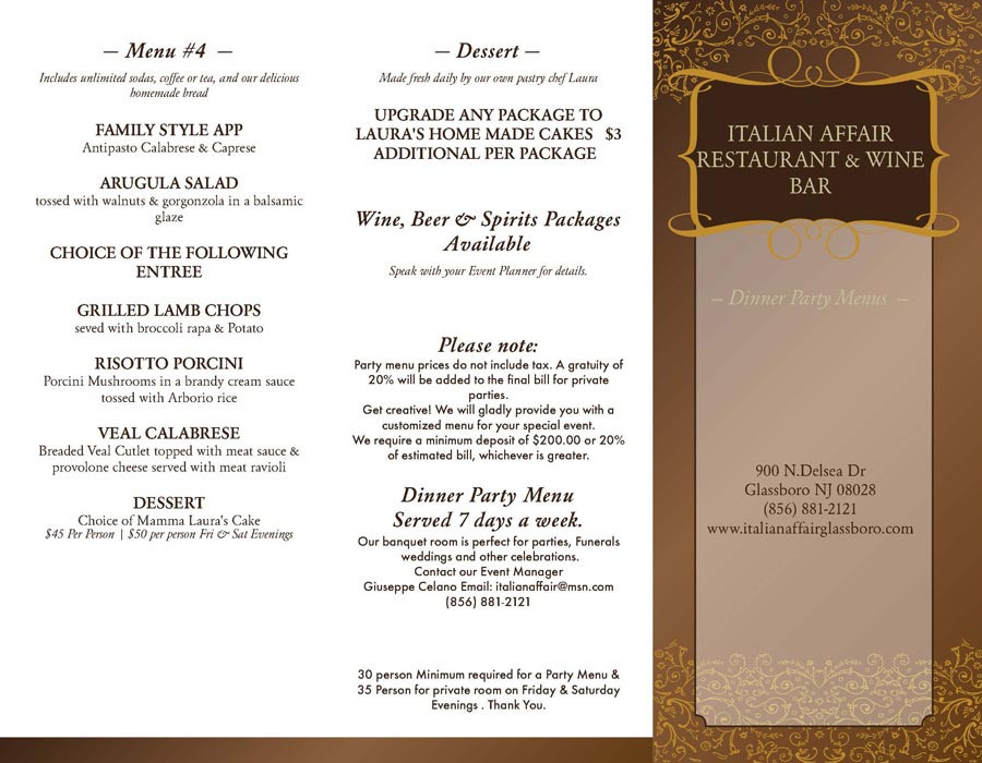 Italian Dinner Menu
 Italian Themed Dinner Party Menu