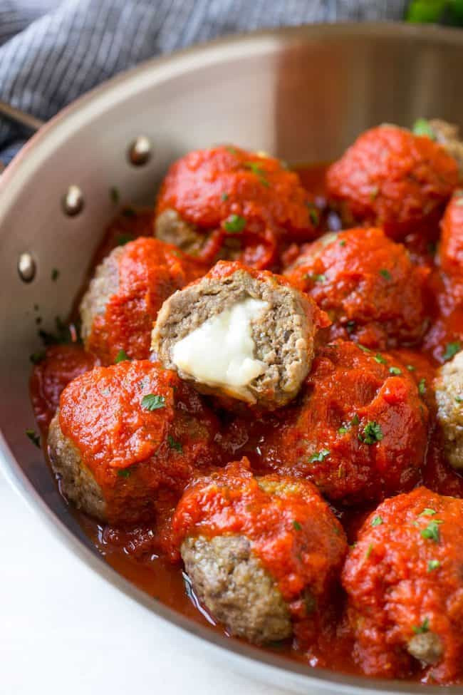 Italian Meatball Recipes
 Mozzarella Stuffed Meatballs