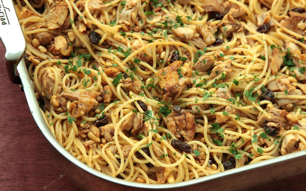 Italian Pasta Recipes
 Pasta with Roasted Chicken Raisins Pine Nuts and