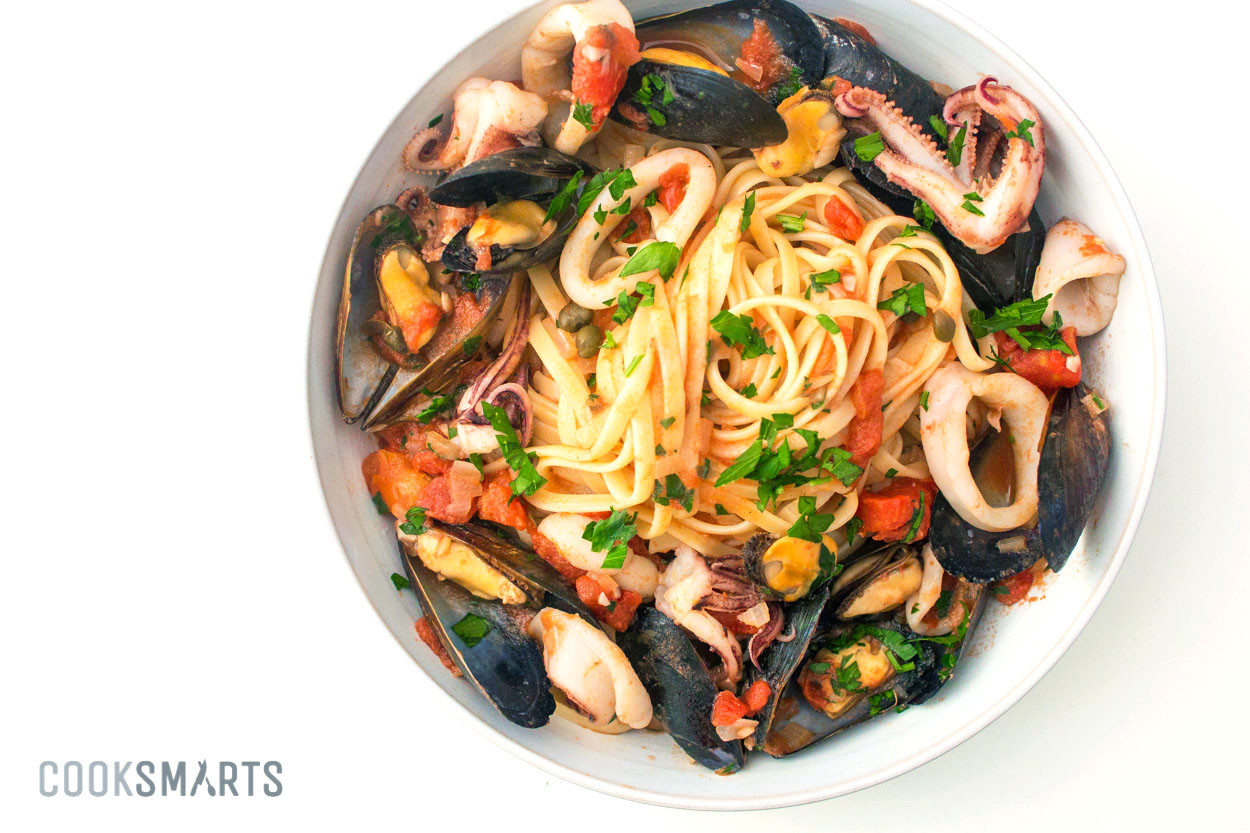 Italian Seafood Recipes
 Italian Seafood Pasta with Mussels & Calamari – Cook Smarts