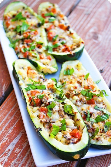 Italian Stuffed Zucchini Boats
 Spicy Italian Stuffed Zucchini Boats