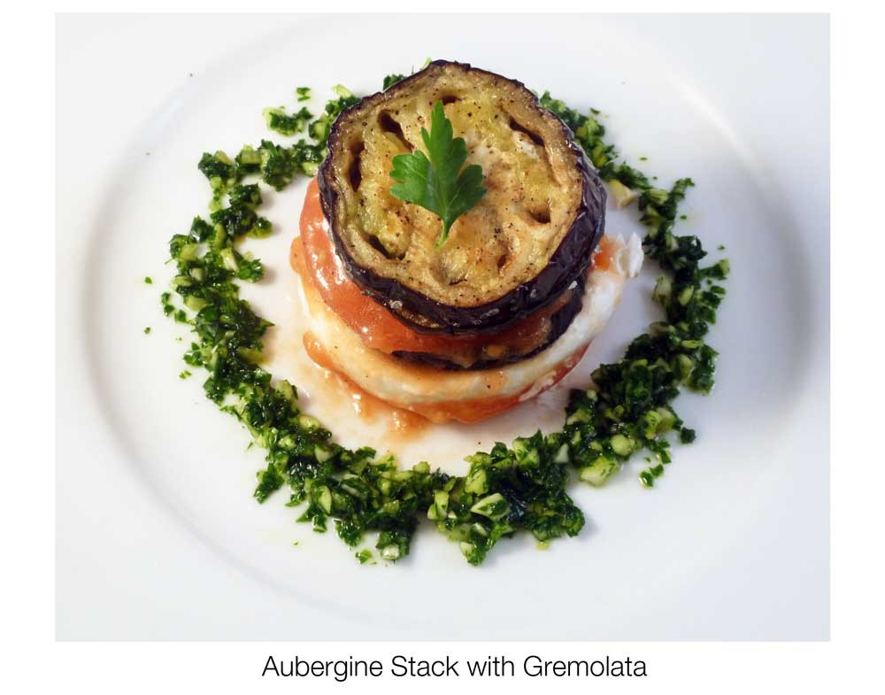 Italian Word For Eggplant
 Aubergine Stacks with Gremolata