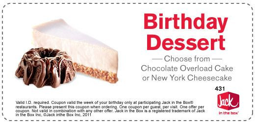 Jack In The Box Desserts
 25 Best Ideas about Birthday Coupons on Pinterest