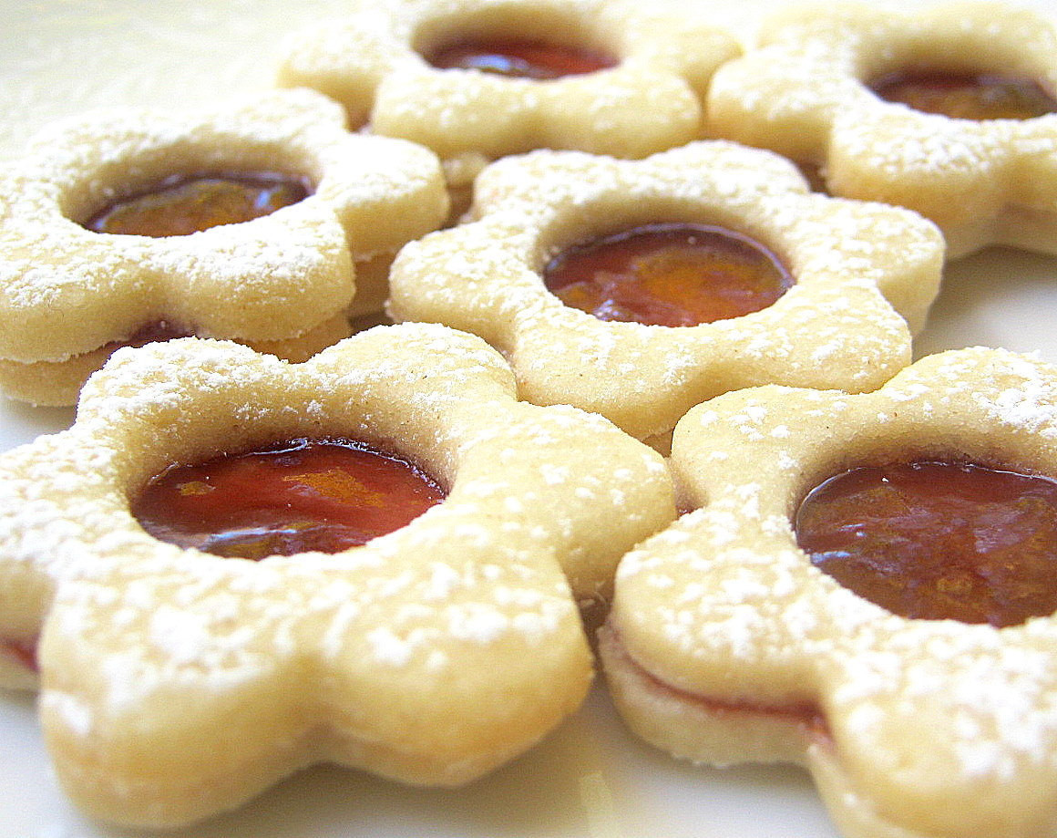 Jam Filled Cookies
 Raspberry Linzer Cookies Jam Filled Flower by