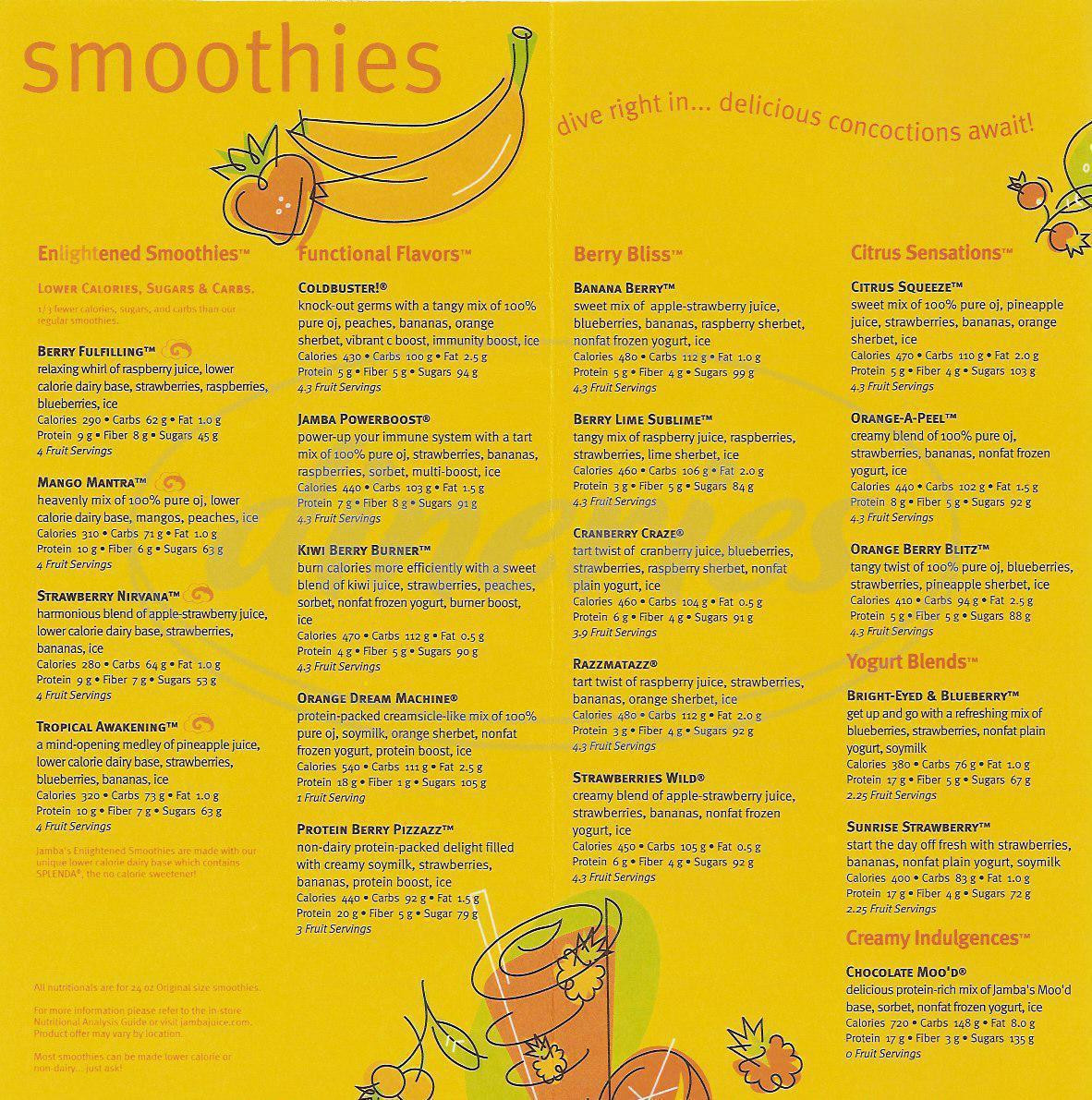 Jamba Juice Prices
 jamba juice menu pdf