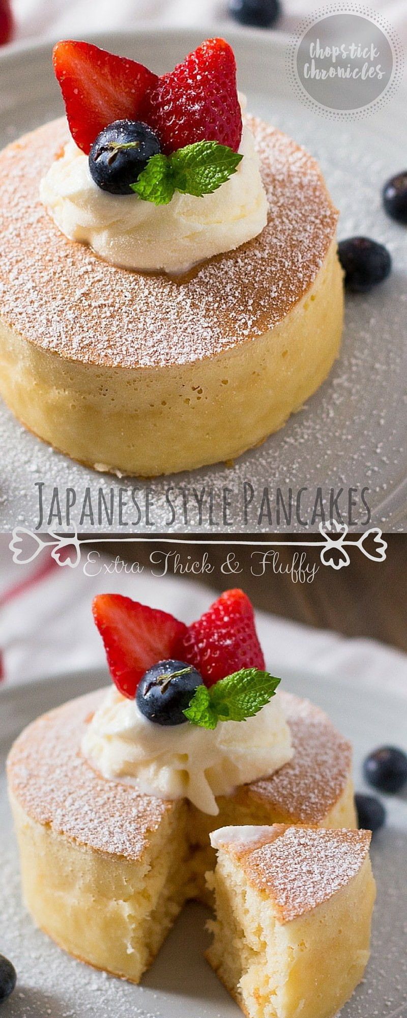 Japanese Fluffy Pancakes
 Extra Thick and Fluffy Japanese Style Pancakes