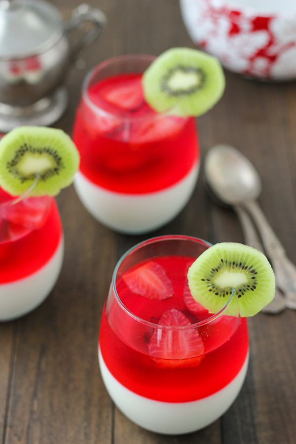 Jello Gelatin Desserts
 Lebedushka Creamy Ricotta and Kiwi Strawberry Gelatin