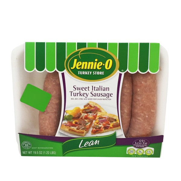 Jennie O Turkey Sausage
 Jennie O Lean Sweet Italian Turkey Sausage from Mariano s