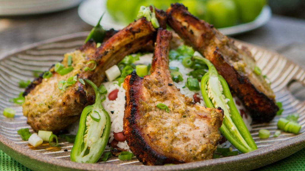 Jerk Pork Chops
 jerk pork chops with peas and rice Love Food