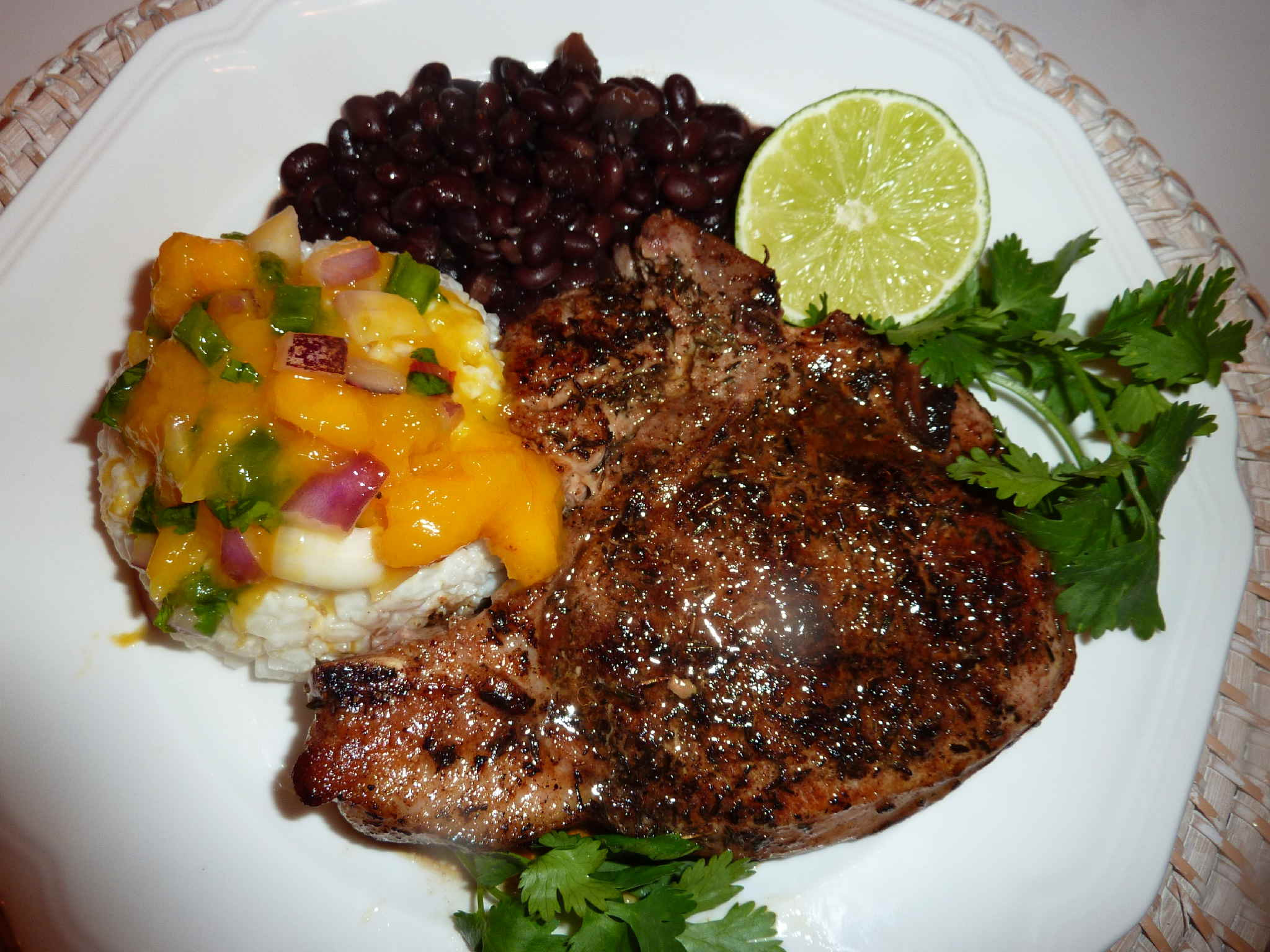 Jerk Pork Chops
 Jamaican Jerk Pork Chops and Mango Salsa