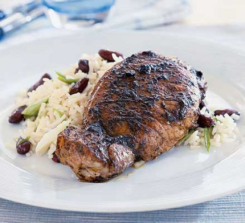 Jerk Pork Chops
 Jerk pork with rice & beans recipe