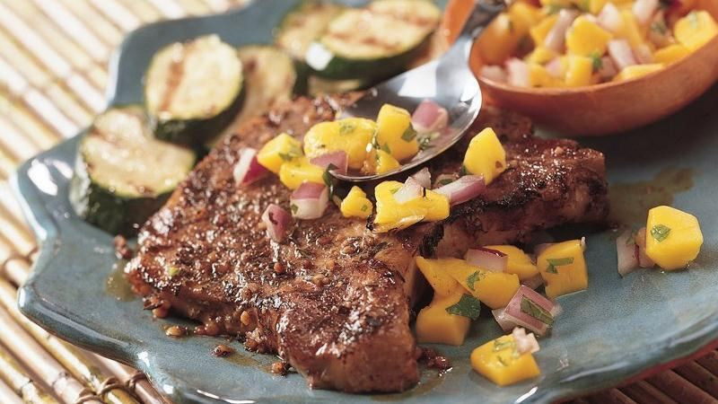 Jerk Pork Chops
 Grilled Jamaican Jerk Pork Chops with Mango Salsa recipe