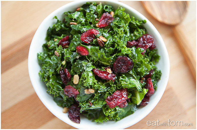 Kale Dinner Recipes
 Massaged Kale Salad with Sunflower Seeds and Dried