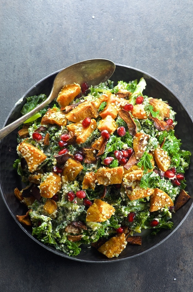 Kale Recipes Vegan
 Ve arian Kale Caesar Salad Recipe — Dishmaps