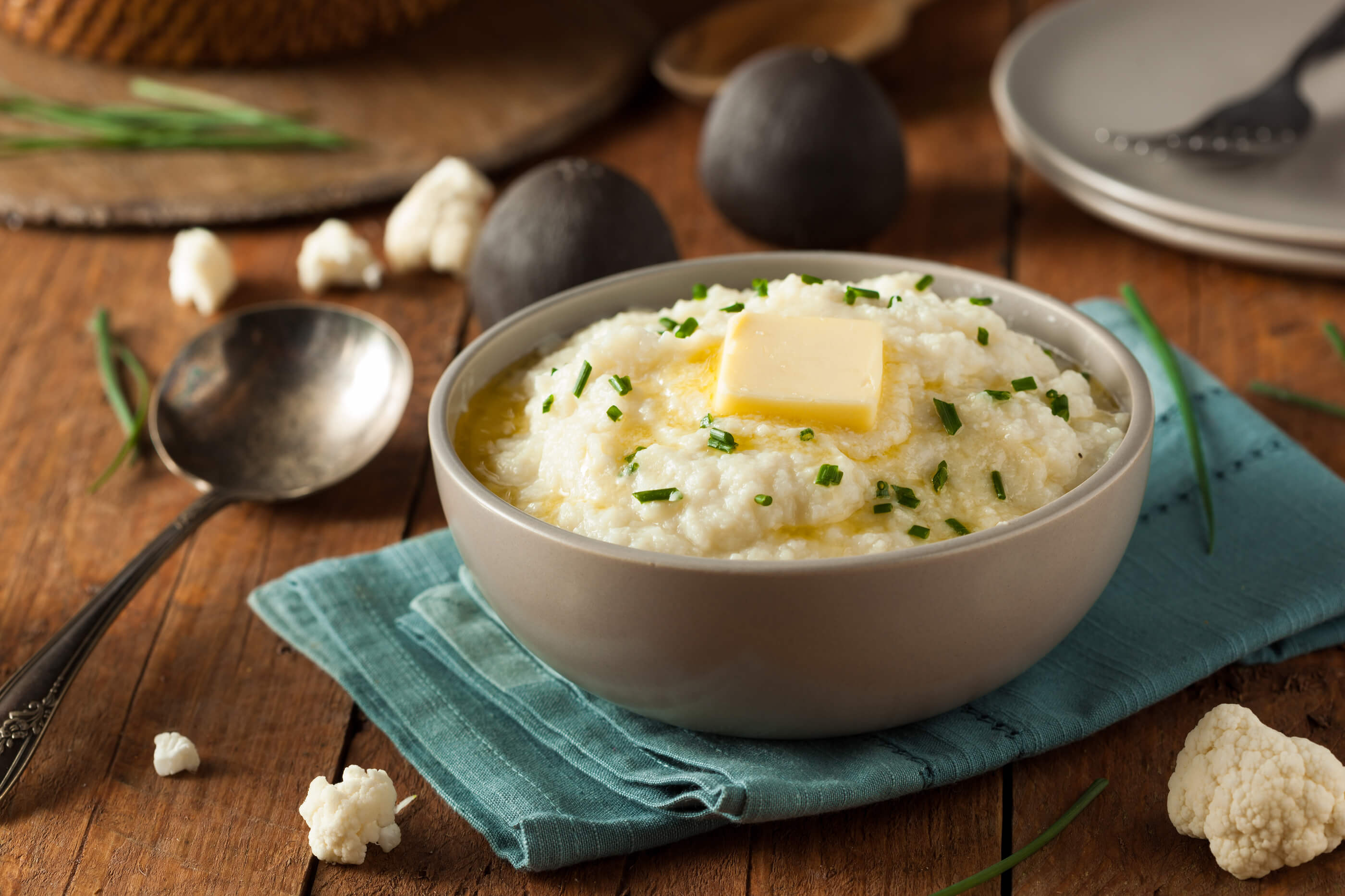 Keto Cauliflower Mashed Potatoes
 Chive Horseradish Keto Cauliflower Mash