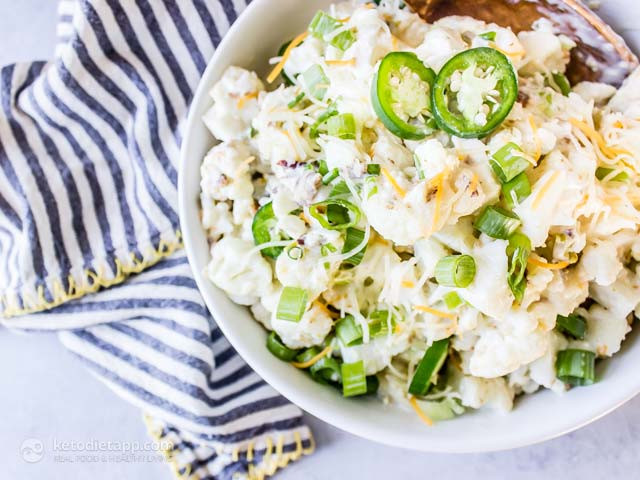 Keto Potato Salad
 Keto Jalapeño Popper Potato Salad