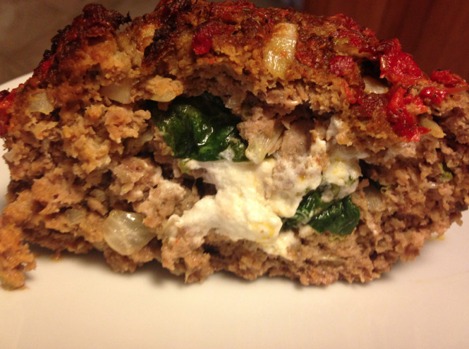 Keto Turkey Meatloaf
 Keto Meatloaf Stuffed w Goat Cheese & Spinach